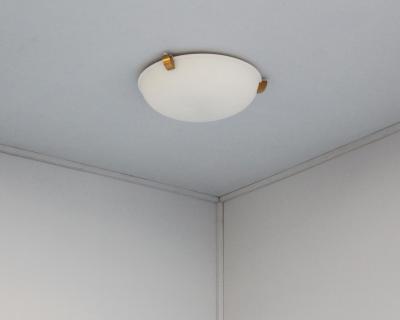 Jean Perzel Fine French Art Deco Glass and Bronze Flush Mount Sconce by Jean Perzel