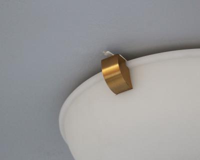 Jean Perzel Fine French Art Deco Glass and Bronze Flush Mount Sconce by Jean Perzel