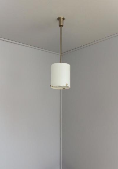 Jean Perzel Fine French Art Deco Glass and Nickel Pendant by Perzel