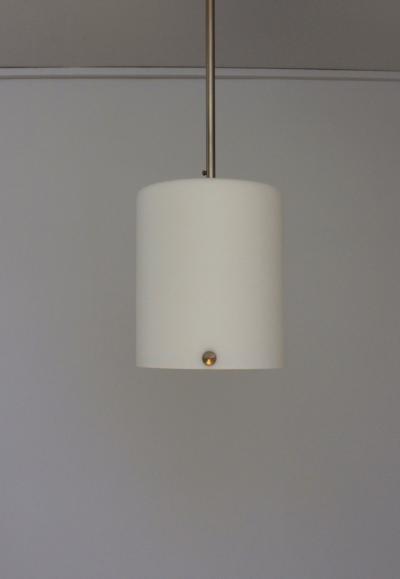 Jean Perzel Fine French Art Deco Glass and Nickel Pendant by Perzel