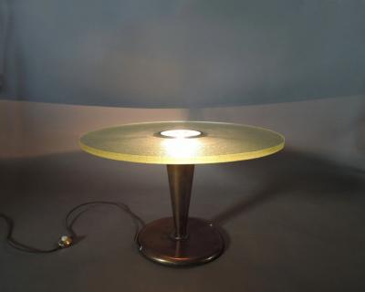 Jean Perzel Fine French Art Deco Illuminated Gueridon by Jean Perzel