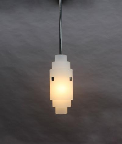 Jean Perzel Fine French Art Deco Pendant by Jean Perzel with a Very Long Rod 120 in 