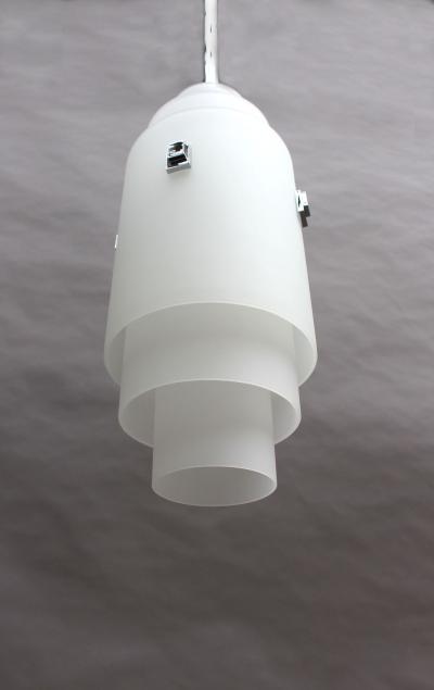 Jean Perzel Fine French Art Deco Pendant by Jean Perzel with a Very Long Rod 120 in 