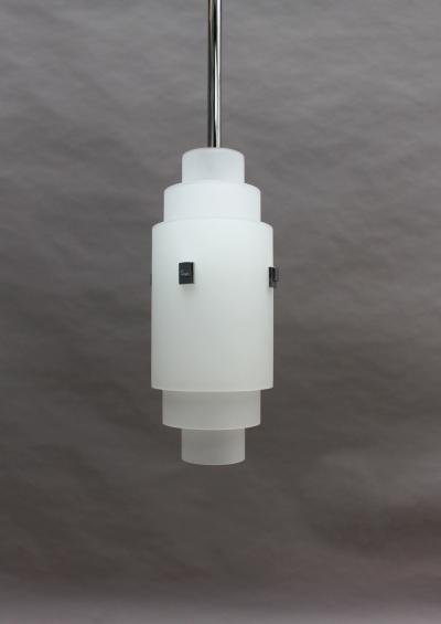 Jean Perzel Fine French Art Deco Pendant by Jean Perzel with a Very Long Rod 120 in 