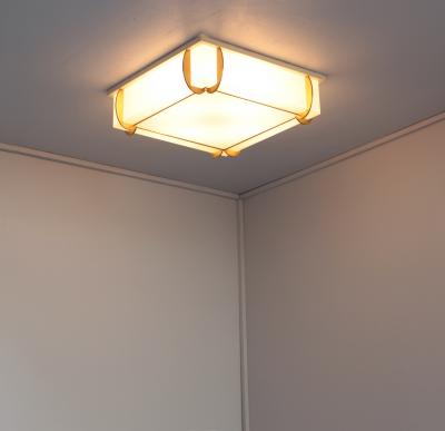 Jean Perzel Fine French Art Deco Square Flush Mount by Jean Perzel