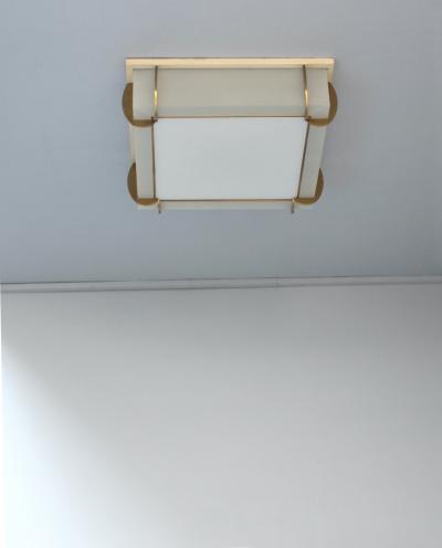 Jean Perzel Fine French Art Deco Square Flush Mount by Jean Perzel