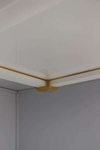 Jean Perzel Fine French Art Deco Square Glass and Bronze Flush Mount by Jean Perzel