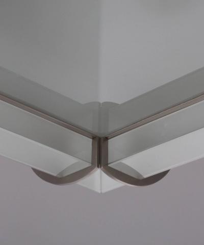 Jean Perzel Fine French Art Deco Two Tier Square Flush Mount by Jean Perzel