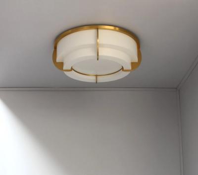 Jean Perzel Fine French Art Deco Two Tiered Flush Mount by Jean Perzel