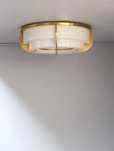 Jean Perzel Fine French Art Deco Two Tiered Flush Mount by Jean Perzel