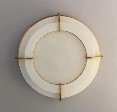 Jean Perzel Fine French Art Deco Two Tiered Flush Mount by Jean Perzel