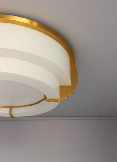 Jean Perzel Fine French Art Deco Two Tiered Flush Mount by Jean Perzel