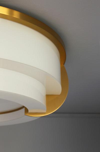 Jean Perzel Fine French Art Deco Two Tiered Flush Mount by Jean Perzel