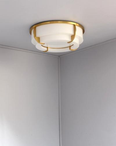 Jean Perzel Fine French Art Deco Two Tiered Flush Mount by Jean Perzel