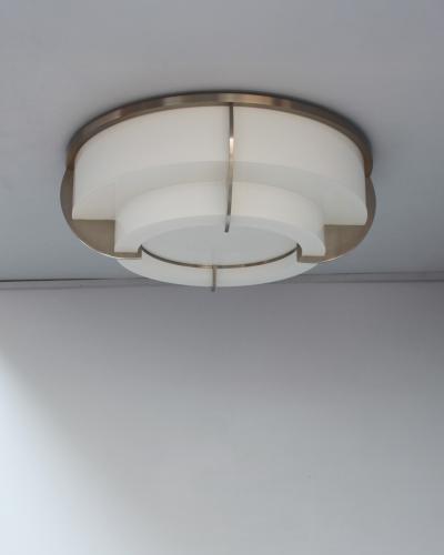 Jean Perzel Fine French Art Deco Two Tiered Flush Mount by Jean Perzel