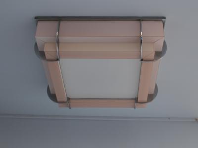 Jean Perzel Fine French Art Deco Two Tiered Glass and Chrome Flush Mount by Perzel