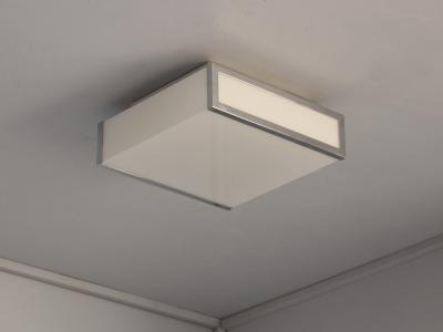 Jean Perzel Fine French Art Deco White Glass and Chrome Flush Mount or Sconce by Perzel