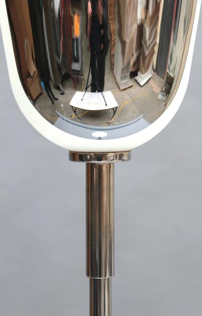 Jean Perzel Fine French Mid Century Chrome and Glass Floor Lamp by Jean Perzel