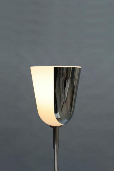Jean Perzel Fine French Mid Century Chrome and Glass Floor Lamp by Jean Perzel