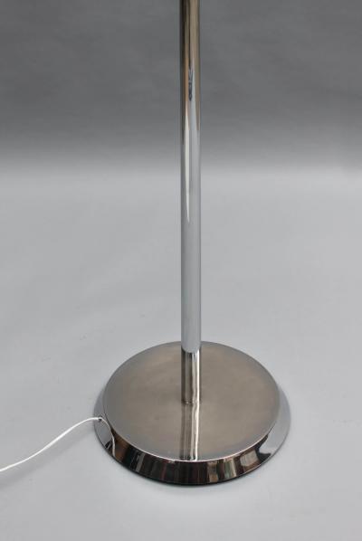 Jean Perzel Fine French Mid Century Chrome and Glass Floor Lamp by Jean Perzel