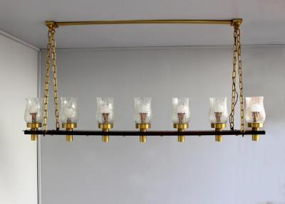 Jean Perzel Fine French Midcentury 7 Linear Lights Chandelier by Perzel