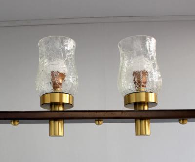 Jean Perzel Fine French Midcentury 7 Linear Lights Chandelier by Perzel