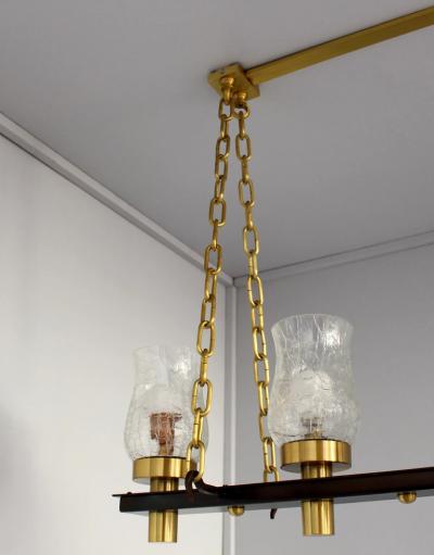 Jean Perzel Fine French Midcentury 7 Linear Lights Chandelier by Perzel
