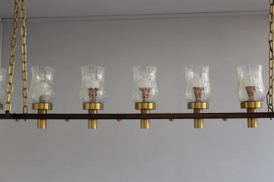 Jean Perzel Fine French Midcentury 7 Linear Lights Chandelier by Perzel