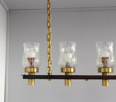 Jean Perzel Fine French Midcentury 7 Linear Lights Chandelier by Perzel
