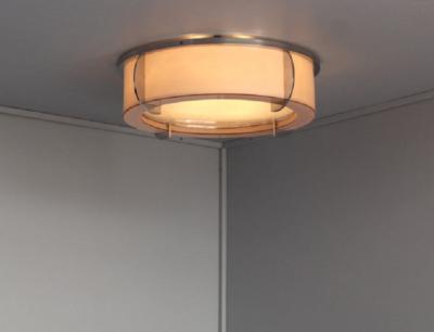 Jean Perzel Fine Rare French Art Deco Pink and White Glass Ceiling Light by Perzel