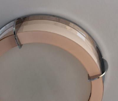 Jean Perzel Fine Rare French Art Deco Pink and White Glass Ceiling Light by Perzel