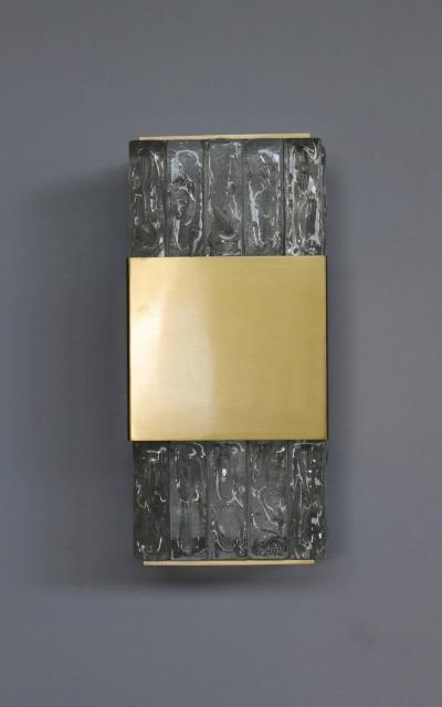 Jean Perzel Five Fine French Art Deco Bronze and Slabs Glass Sconces by Perzel