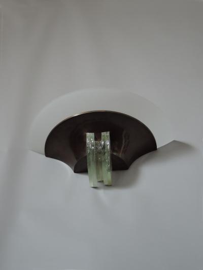 Jean Perzel Four Fine French Art Deco Glass and Bronze Sconces by Perzel