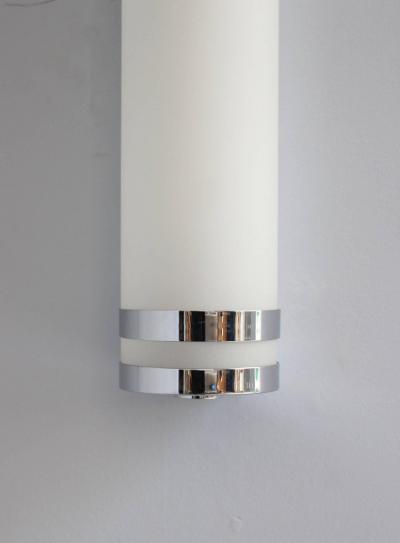 Jean Perzel French Art Deco Glass and Chrome Sconce by Jean Perzel
