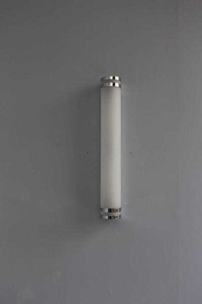 Jean Perzel French Art Deco Glass and Chrome Sconce by Jean Perzel