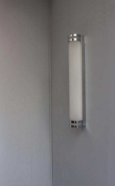 Jean Perzel French Art Deco Glass and Chrome Sconce by Jean Perzel