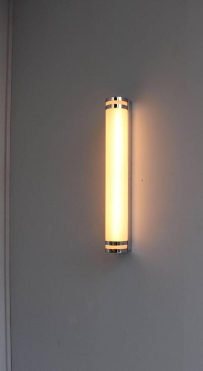Jean Perzel French Art Deco Glass and Chrome Sconce by Jean Perzel