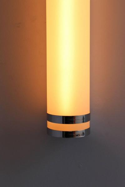 Jean Perzel French Art Deco Glass and Chrome Sconce by Jean Perzel