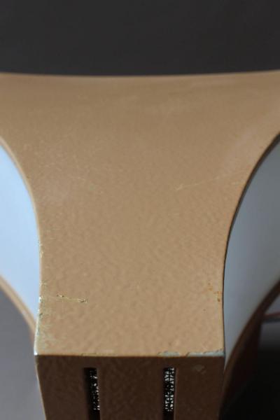 Jean Perzel French Painted Metal and Lucite Triangular Shape Table Lamp by Perzel