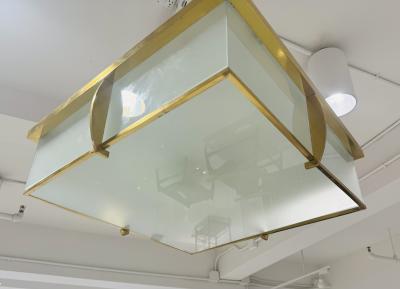 Jean Perzel French Perzel 1960s Art Deco Flush Ceiling Lamp