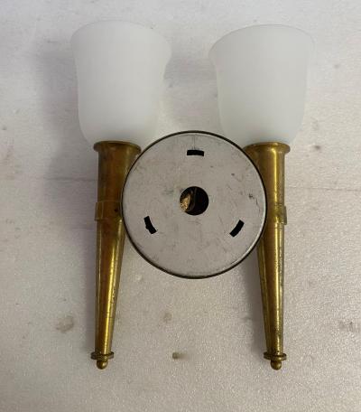 Jean Perzel Jean Perzel model 909 Known As flambeau 1950 Signed Sconces Pair