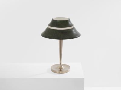 Jean Perzel Jean Perzel table lamp nickel and patinated metal 1940s