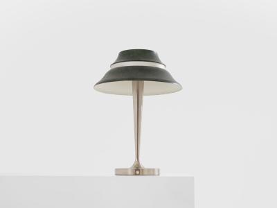 Jean Perzel Jean Perzel table lamp nickel and patinated metal 1940s