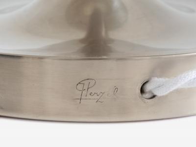 Jean Perzel Jean Perzel table lamp nickel and patinated metal 1940s