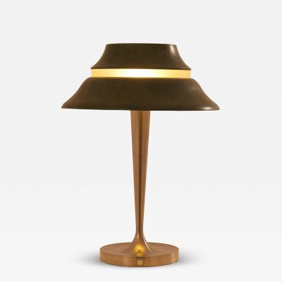 Jean Perzel Jean Perzel table lamp nickel and patinated metal 1940s