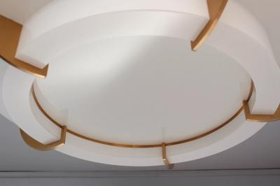 Jean Perzel Large Fine French Art Deco Two Tiered Flush Mount by Jean Perzel