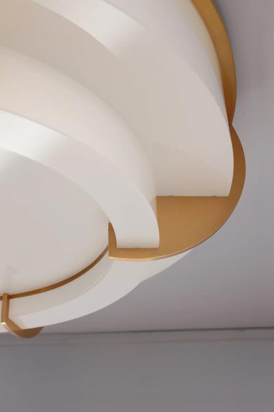 Jean Perzel Large Fine French Art Deco Two Tiered Flush Mount by Jean Perzel