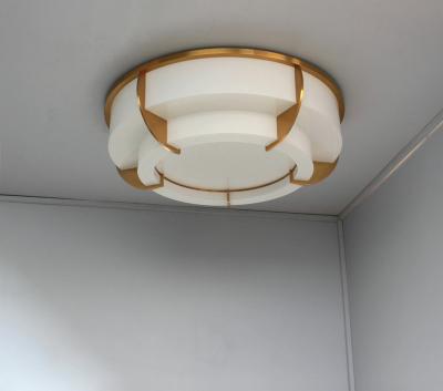 Jean Perzel Large Fine French Art Deco Two Tiered Flush Mount by Jean Perzel