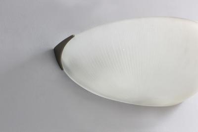 Jean Perzel PAIR OF FINE FRENCH ART DECO FLUTED GLASS AND NICKEL WALL LIGHTS BY PERZEL