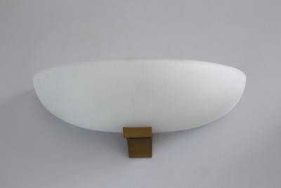 Jean Perzel PAIR OF FINE FRENCH ART DECO GLASS AND BRONZE SCONCES BY JEAN PERZEL